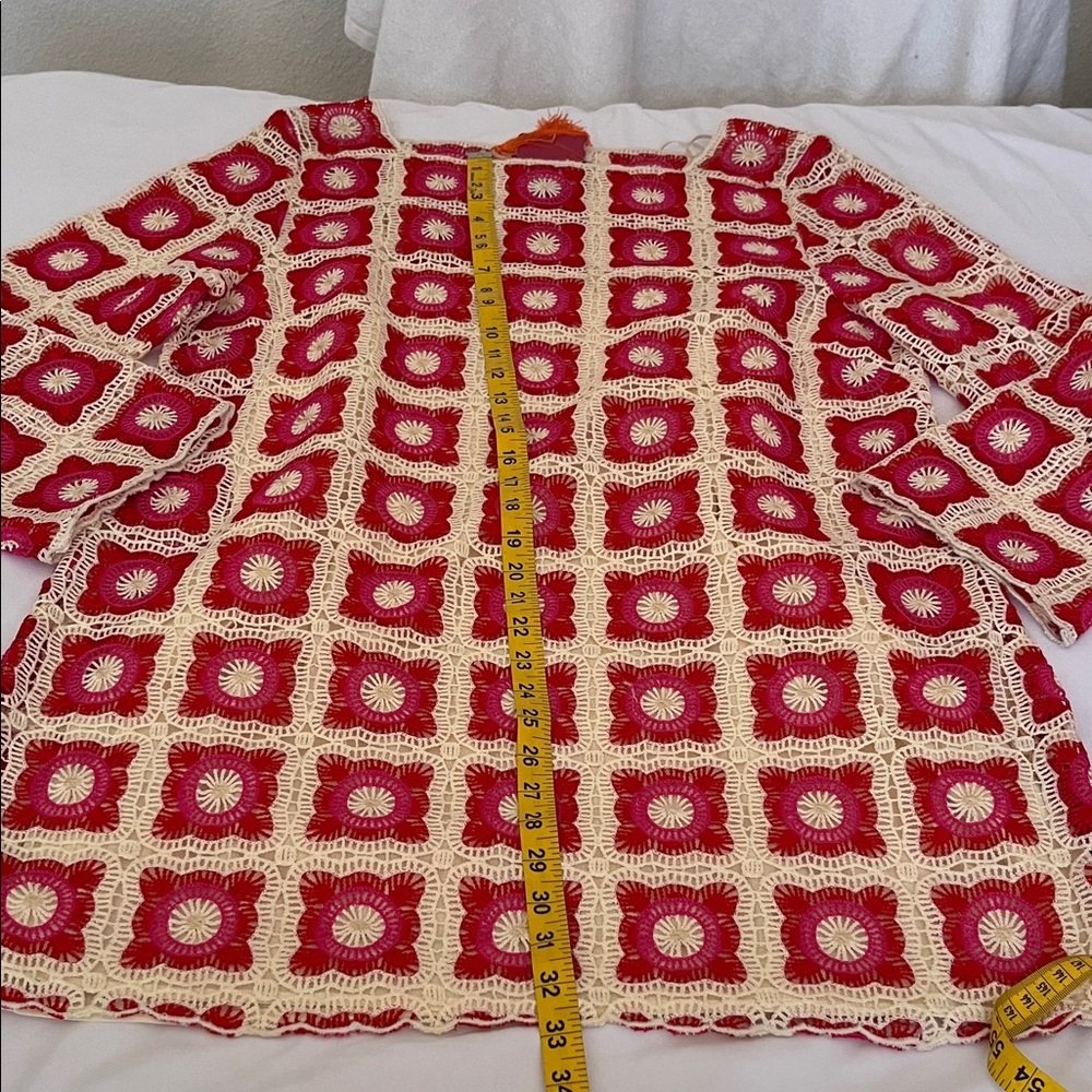 Chelsea & Violet Red Patterned Crochet Mini Dress - Picture 4 of 8